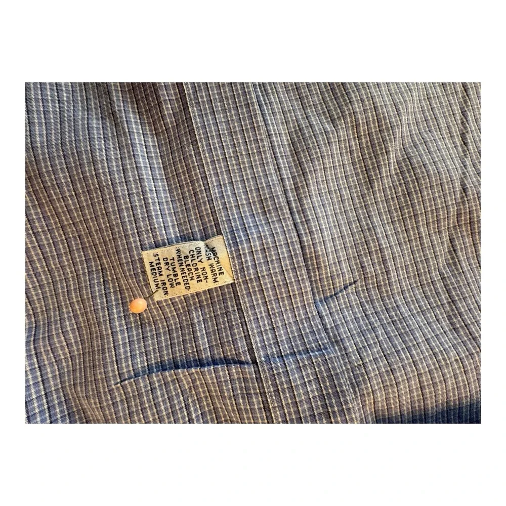 Vintage Ralph Lauren Yarmouth Blue Plaid‎ Shirt Size 17-33 Made HK